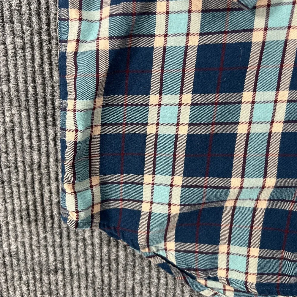 Banana Republic Shirt Mens Medium Blue Plaid Lightweight Flannel Button Up